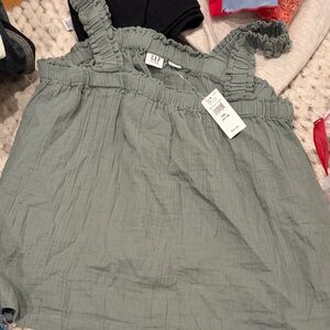 GAP Sage Ruffled Sleeveless Blouse